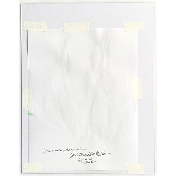 Summer Canna - Original Wall Art Watercolor Painting Matted Frame Ready 11”x14” - Picture 6 of 6